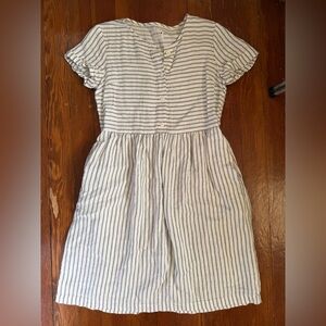 Offon Striped White and Gray Women’s Dress